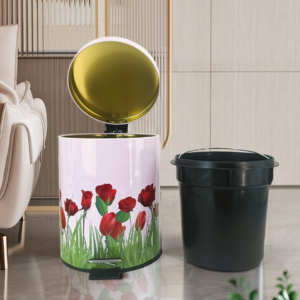 Step-on metal Garbage Bin with Printed Surface