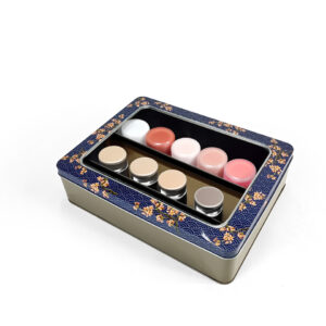 Personalized rectangular metal tins with lids for packaging