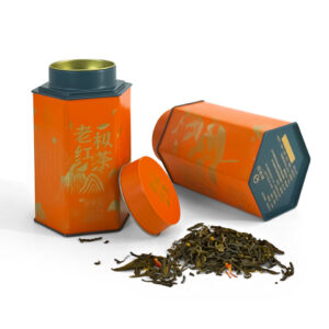 Double-lidded hexagonal tea tin box manufacturer