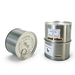Round easy open tin can for dry food