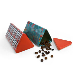 Triangular wholesale coffee tin packaging