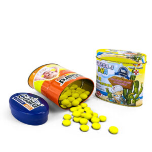 Personalized oval tin box for candy