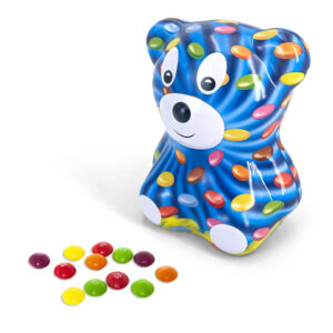 Cute bear tin packaging for chocolate beans