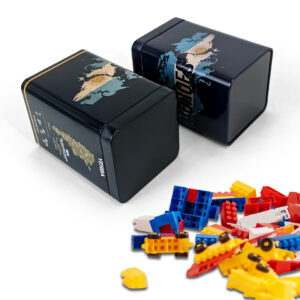 Black Square Toy Storage Metal Tin Box