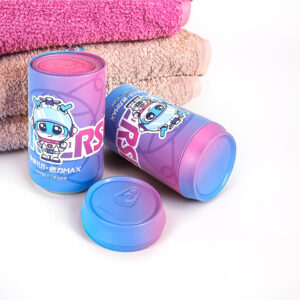 Stylish and functional round tins for towel storage