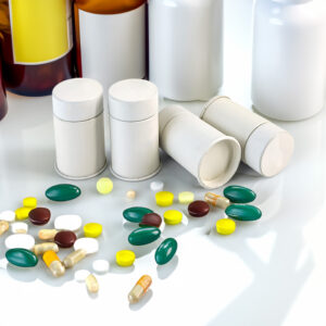 Compact round tins with lids: Perfect for medication storage