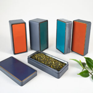 Elegant tea metal tin canisters for premium loose leaves