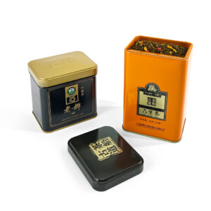 Food grade rectangular metal tin tea containers