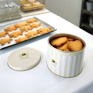 Elegant minimalist design round cookie tin boxes wholesale
