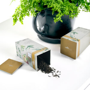 Simple square metal tin storage box for flower tea