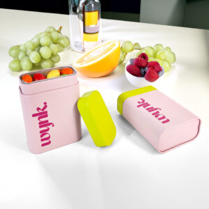 Durable small tin containers for candy storage
