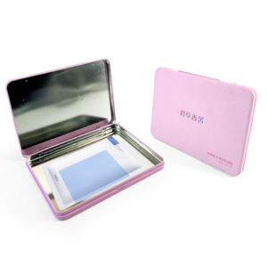 Small metal tin containers for facial mask packaging