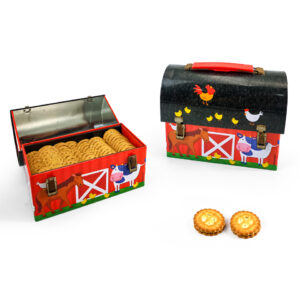 Adorable handbag-shaped biscuit tin packaging