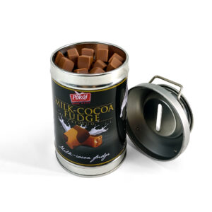 Cute round metal tin box for coffee sugar