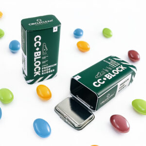 Hinged lid rectangular small metal tins for chocolate beans