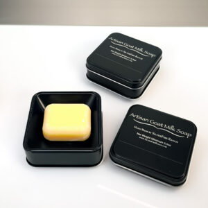 Elegant black small square tin containers for soap