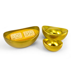 Food safe lucky golden ingot tin containers for cookies