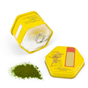 Pull tab lid hexagonal small tin can for matcha powder