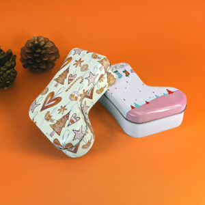 Tin can gift ideas festive stocking-shaped metal boxes