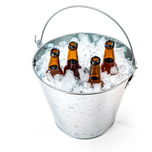 Food grade silver large tin buckets with handles