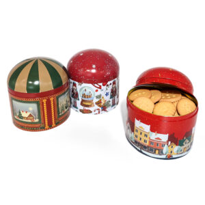 Creative automatic rotating metal music box biscuit tin