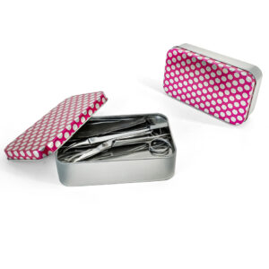 Oem rectangular metal tins for nail clipper sets
