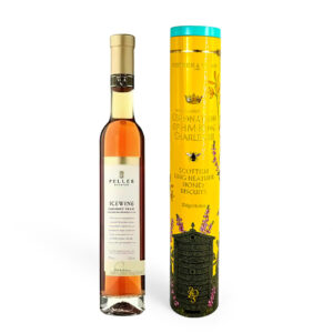 Floral-printing cylindrical tin can for holding wine bottle