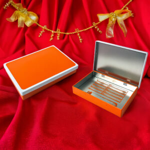 Food grade hinged lid tin cigarette box for daily use