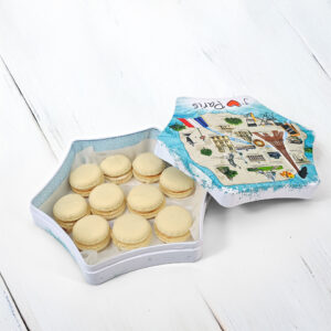Food grade French-style hexagonal cookie metal tin