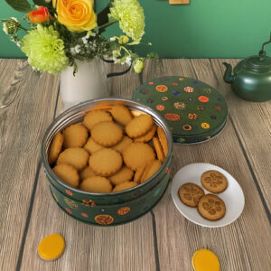 Premium small round metal cookie tins for storage