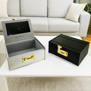 Luxury rectangular storage container with LED display