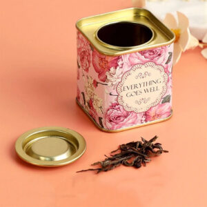 Food safe small square metal tins for loose tea