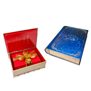 Multi-sized book shaped tinplate storage containers