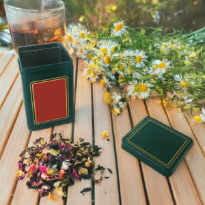 Durable simple small square tin box for scented tea