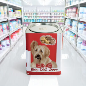 High quality airtight lid large tin dog food container