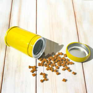 Food safe small airtight tin box for dog food storage